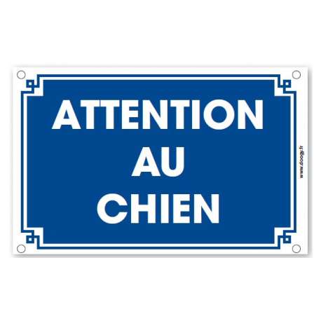 Plaque Attention au chien - Bleue - CANISLANA