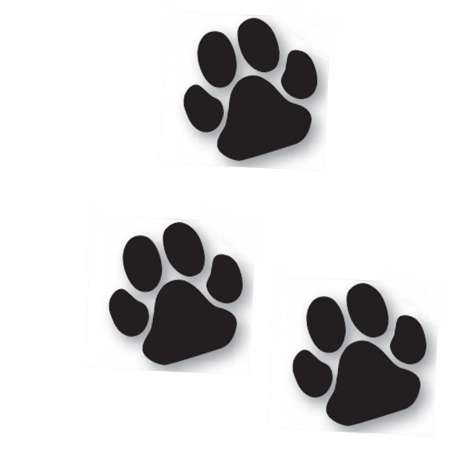 Lot de 3 autocollants patte noire chien -11cm-Vitrine-Vitres-1 de marque :