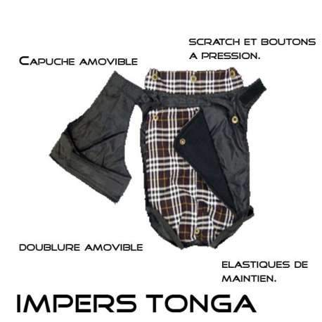 Impermeable pour chien Tonga noir de marque : DOOGY