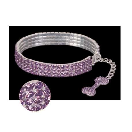 Collier Strass amethyste pour chiens de marque : CANISLANA For dogs