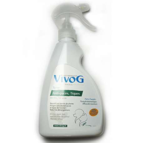 Vivog Anti puces et Anti tiques - Pulvérisateur 500 ml de marque : VIVOG